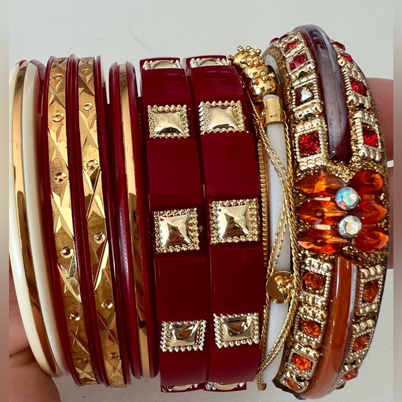 Set of 9 sparkly bangles - Picture 9 of 11